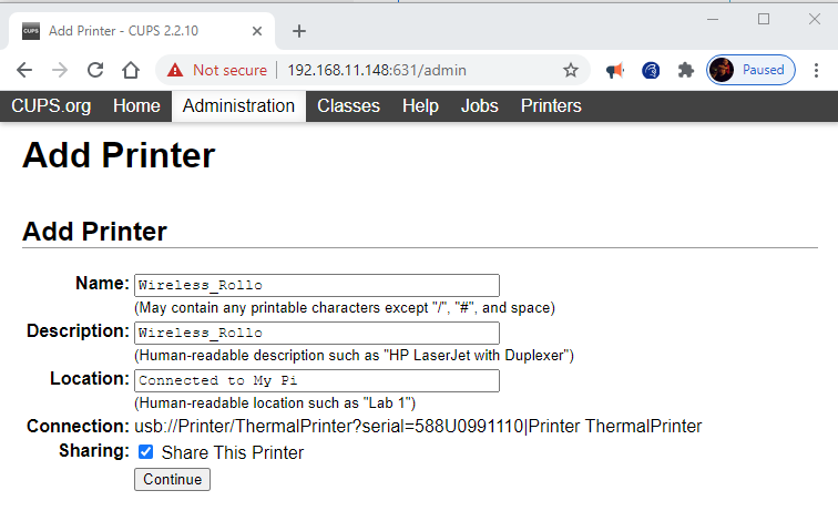 Turning your Rollo Printer into a Wireless Printer