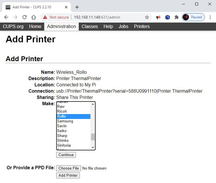 Turning your Rollo Printer into a Wireless Printer