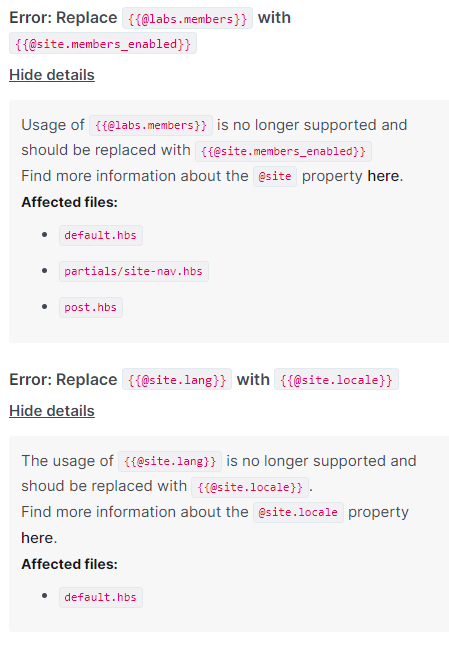 Theme Compatibility Errors While Updating to Ghost 5.0