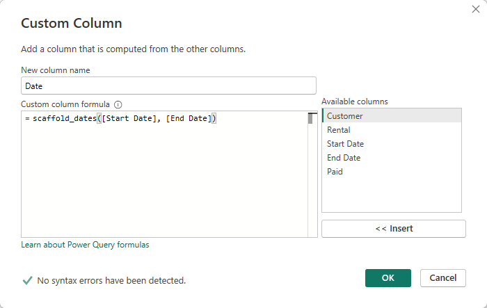 Date Scaffolding in Power BI