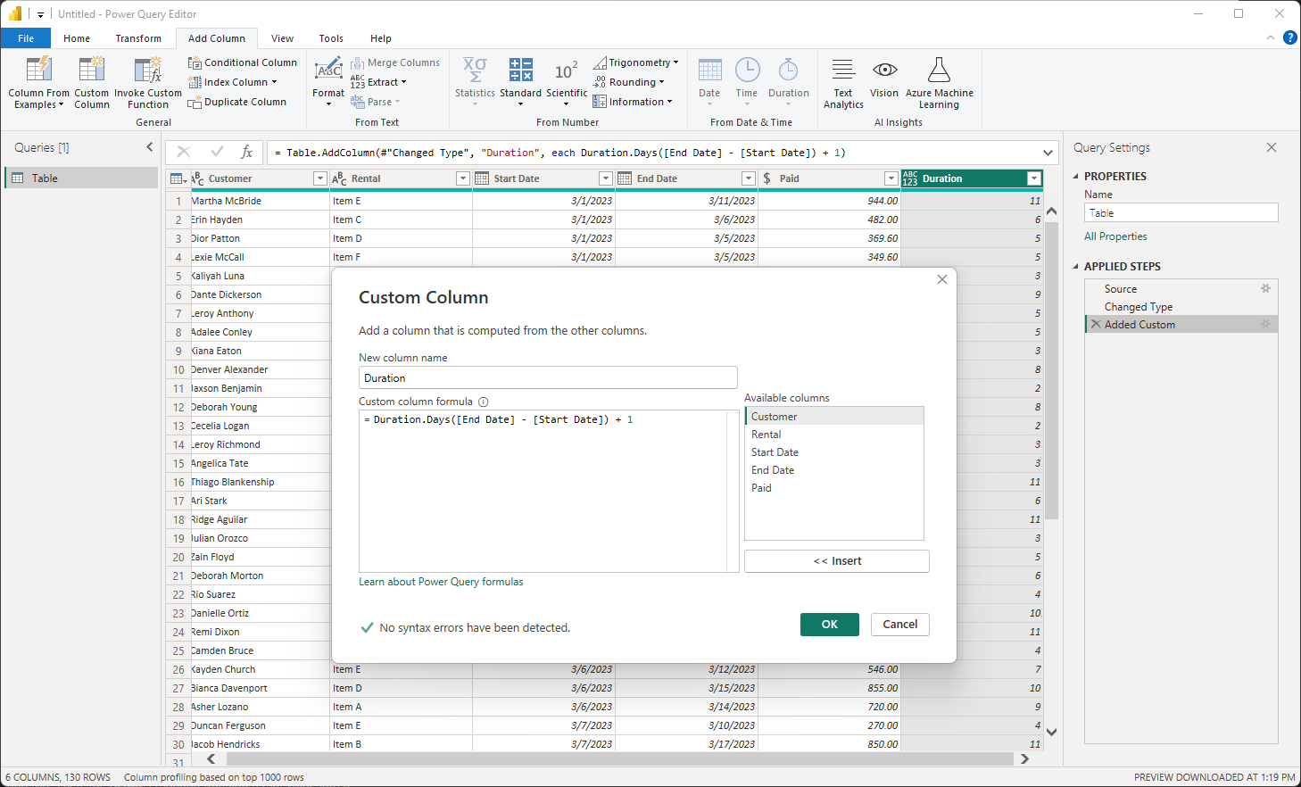 Date Scaffolding in Power BI