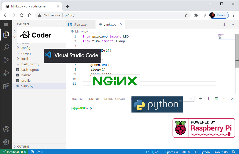 Interacting with the Raspberry Pi GPIO pins from a Web Interface